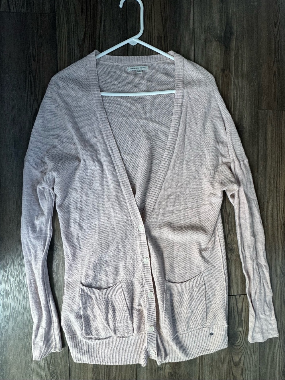 American Eagle Outfitters Light Pink Blush lightweight  V-Neck Button Cardigan